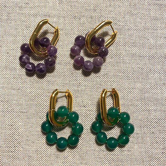 Amethyst Hook Earrings