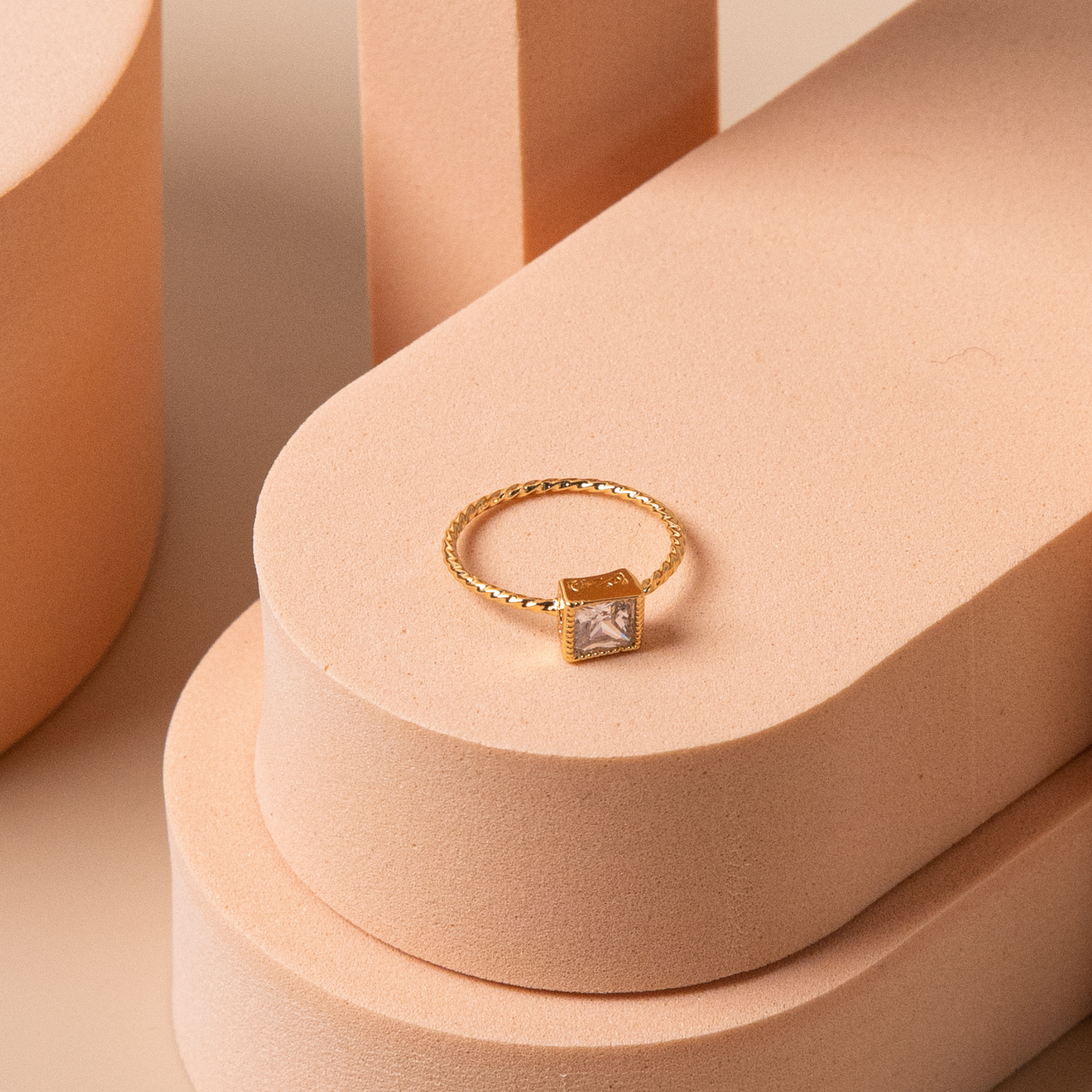 Gold Square Ring