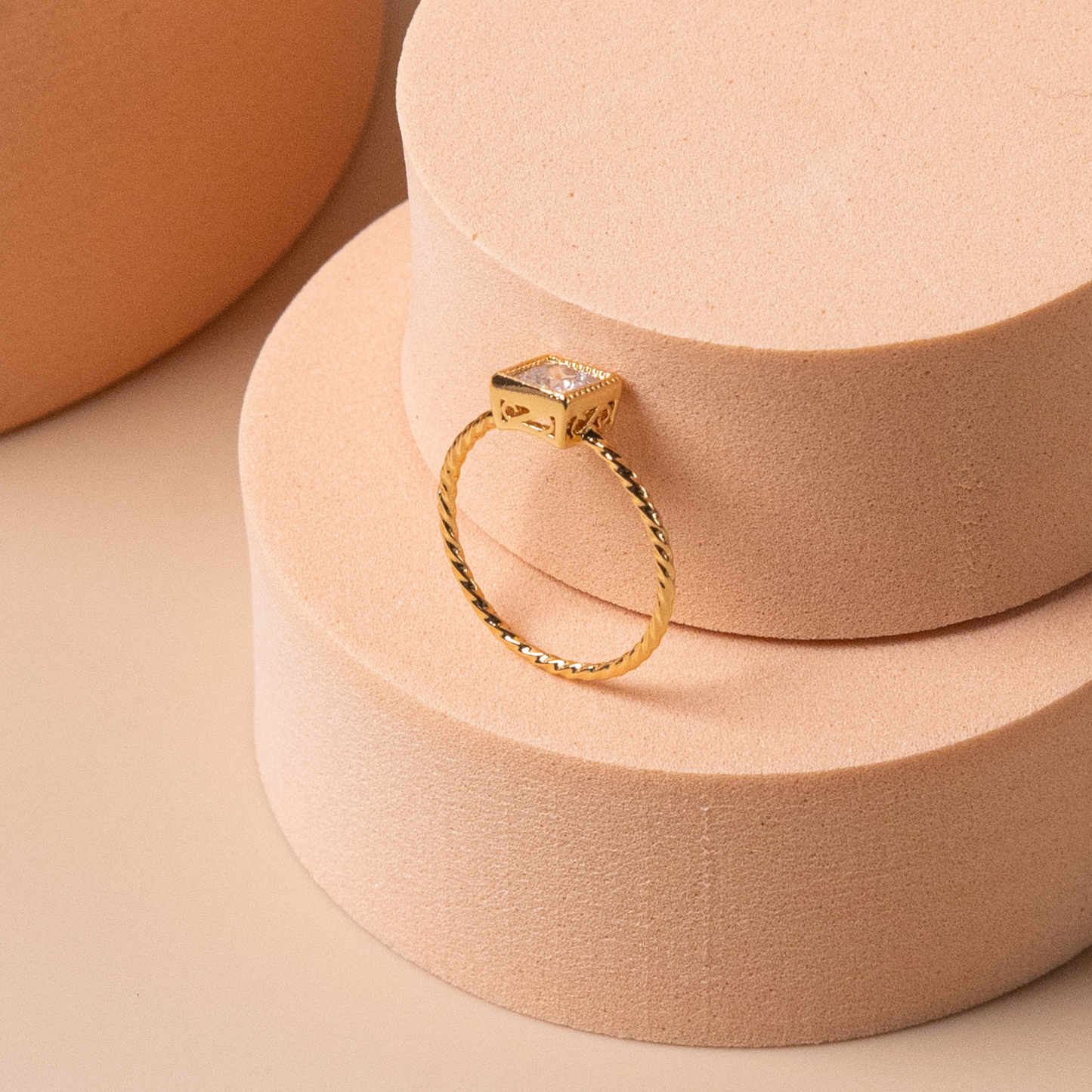 Gold Square Ring