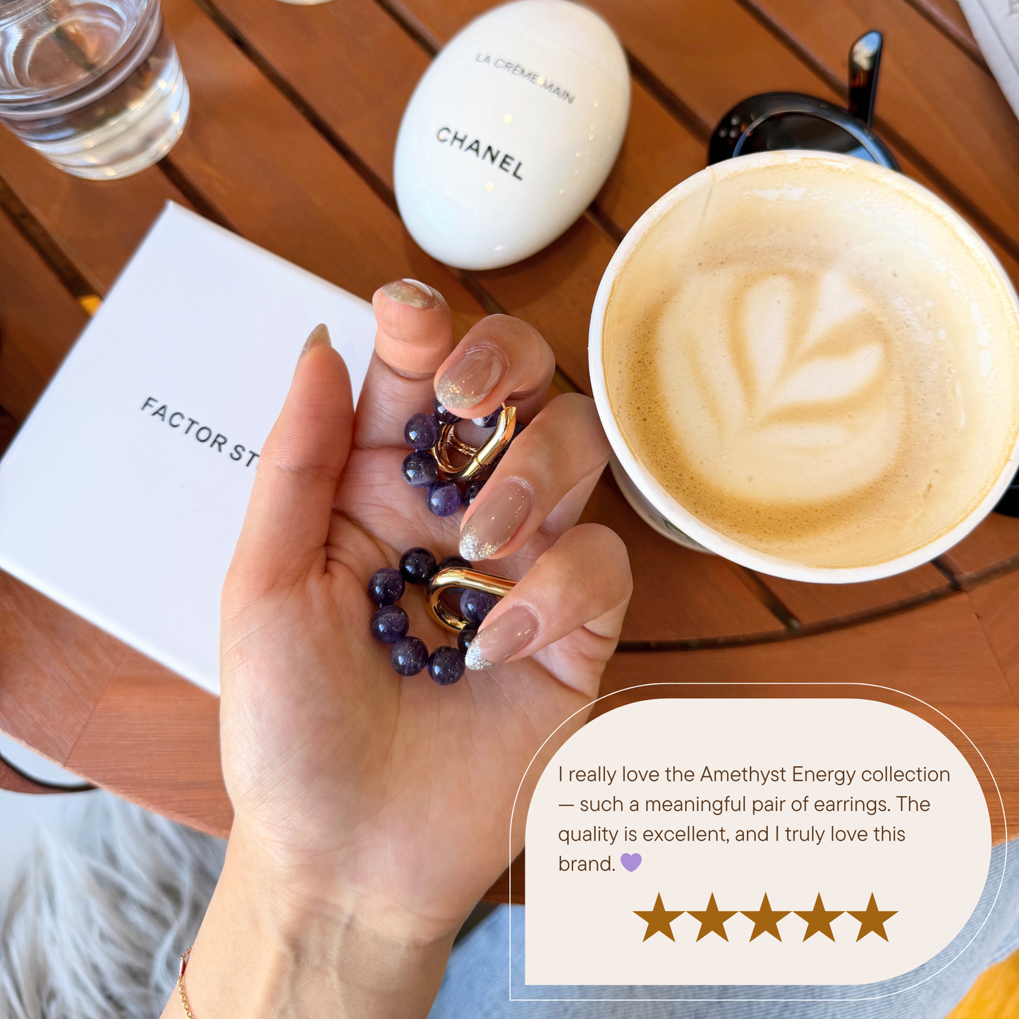 Amethyst/Jade Loop Earrings