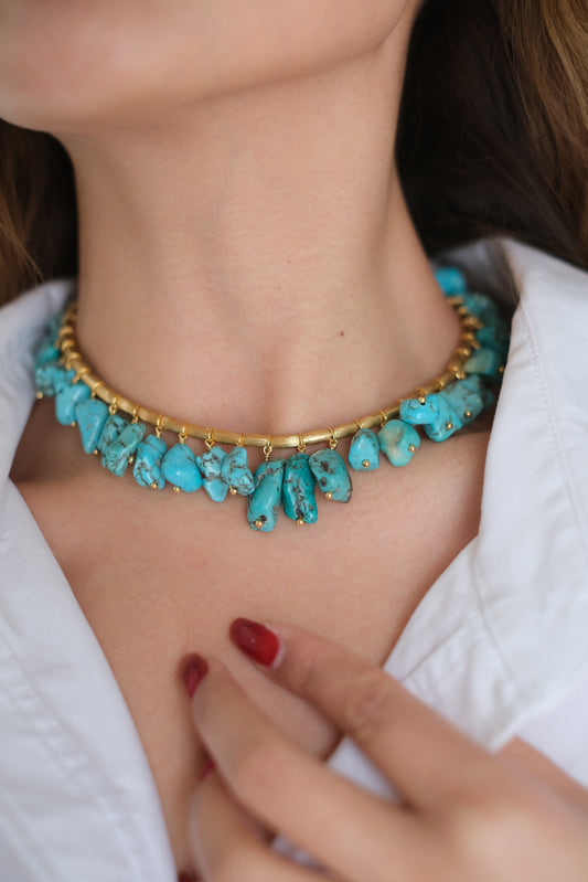 Row Turquoise Necklace