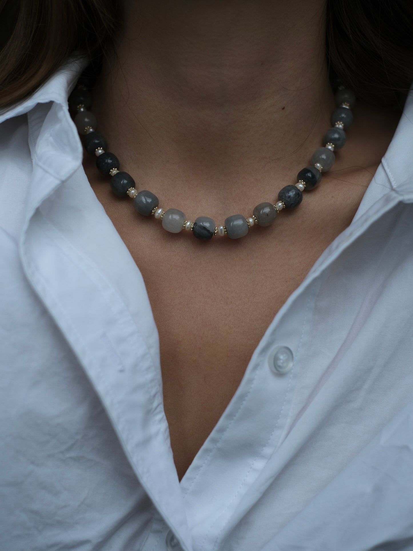 Grey Agate Necklace