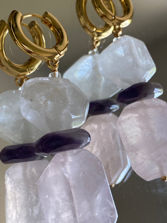 Rosé Veil Earrings