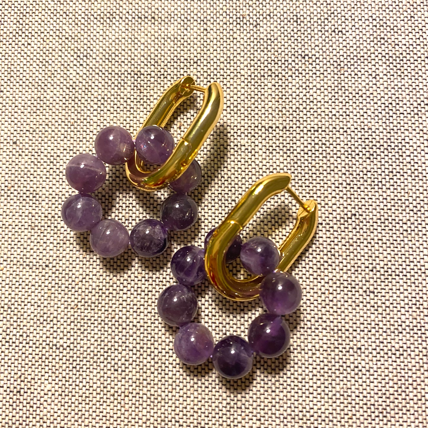 Amethyst Hook Earrings