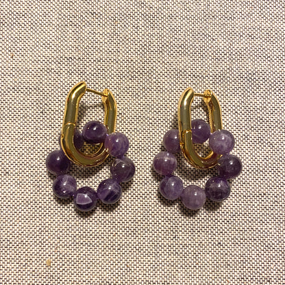 Amethyst Hook Earrings
