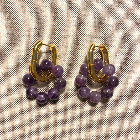 Amethyst Hook Earrings