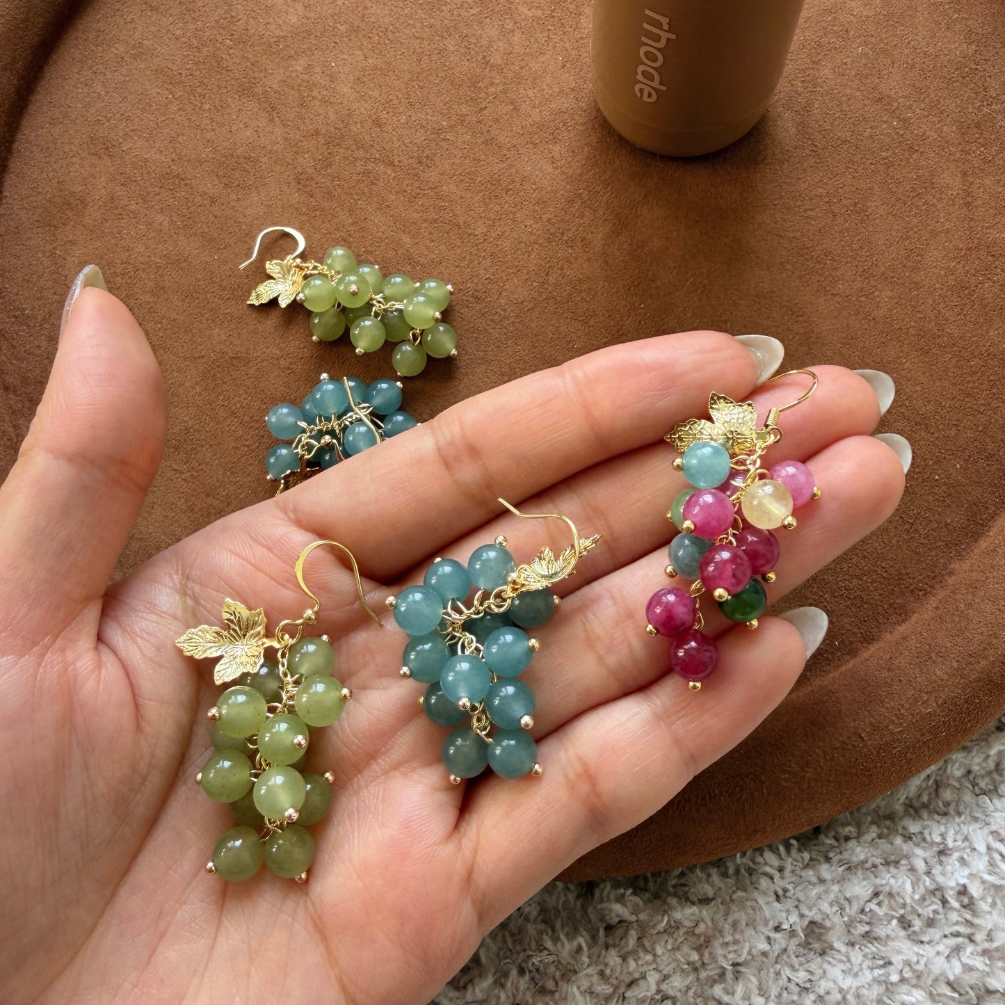 Agate Grape Earrings