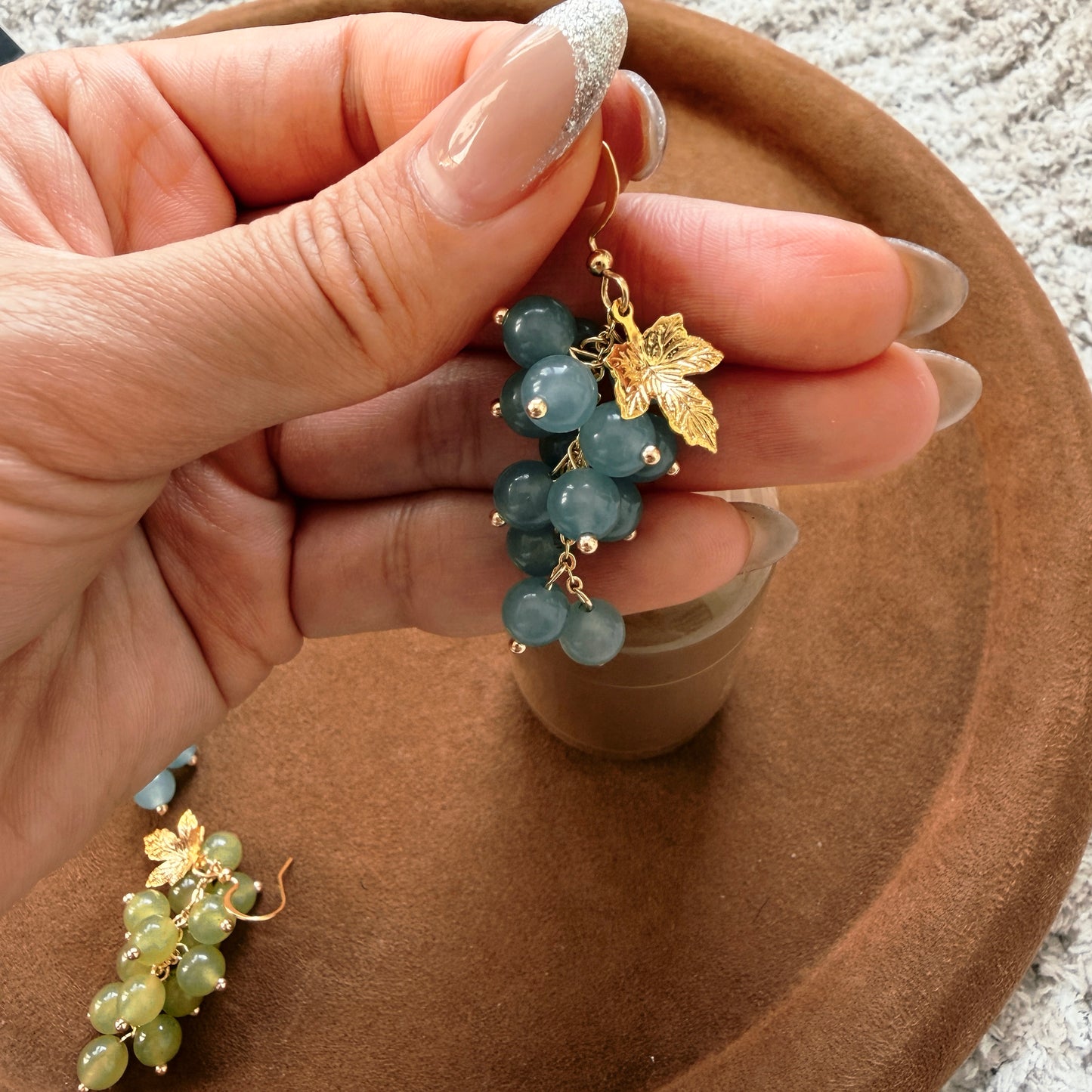 Agate Grape Earrings