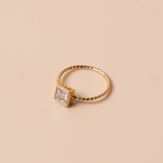 Gold Square Ring